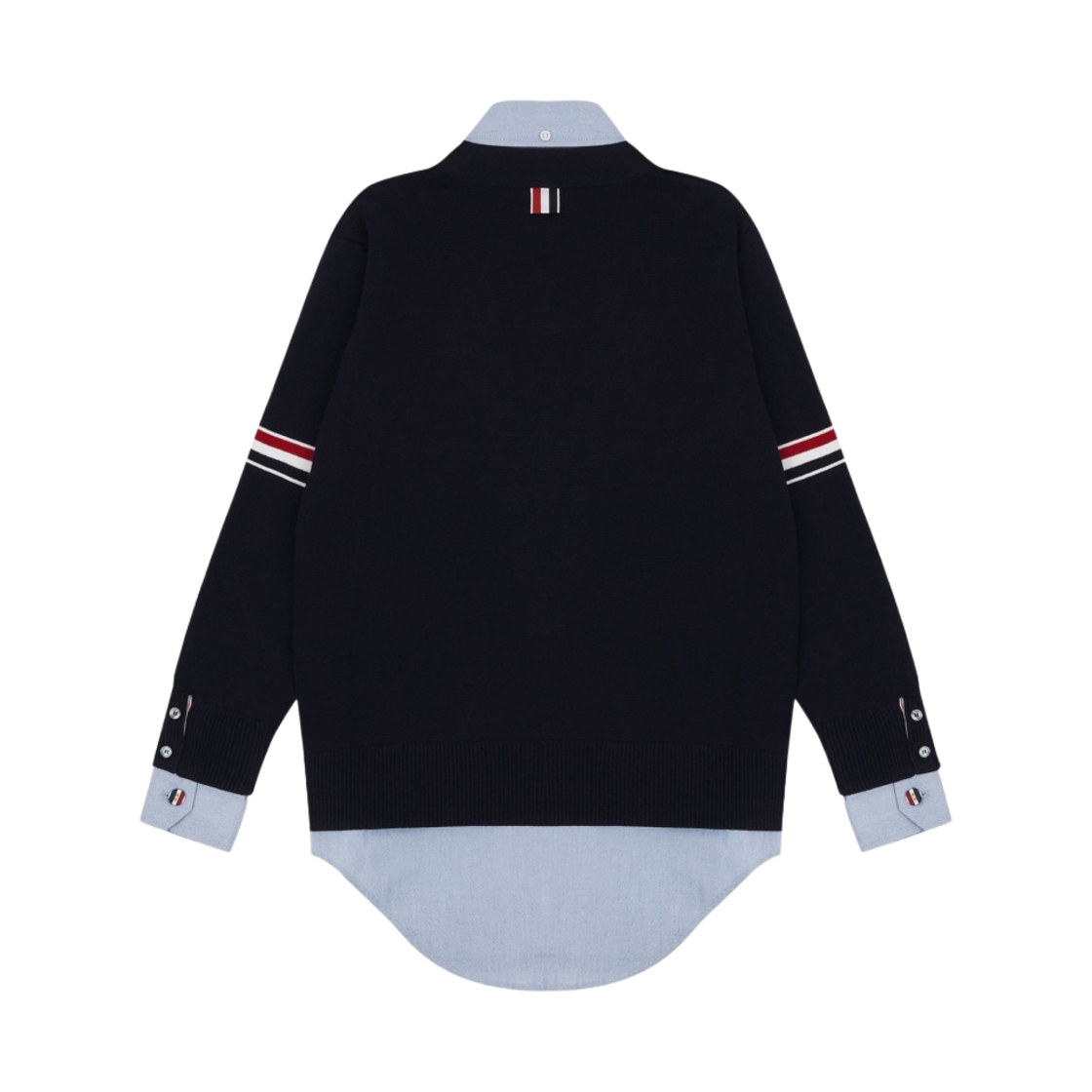 (W) 톰브라운 밀라노 스티치 옥스포드 콤보 가디건 셔츠 네이비((W) Thom Browne Milano Stitch Oxford Combo Cardigan Shirt Navy) - 2