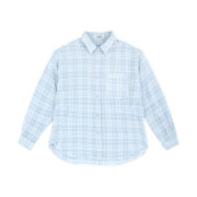 LAZYZ Loose Fit Classic Check Shirt Sky