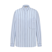 Dior Striped Cotton Christian Couture Embroidery Shirt Blue