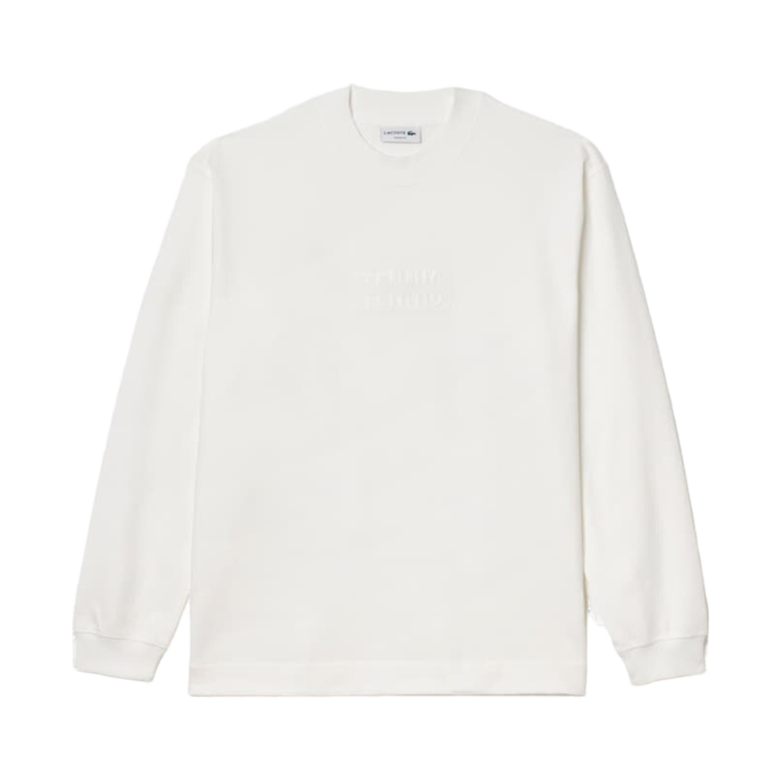라코스테 모크넥 테니스 자수 헤비 저지 롱 슬리브 화이트(Lacoste Mock Neck Tennis Embroidered Heavy Jersey Long Sleeve T-Shirt White) - 1