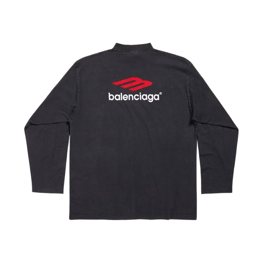 발렌시아가 3B 스포츠 아이콘 롱슬리브 티셔츠 오버사이즈 블랙 페이디드(Balenciaga 3B Sports Icon Long Sleeve T-Shirt Oversized Black Faded) - 2