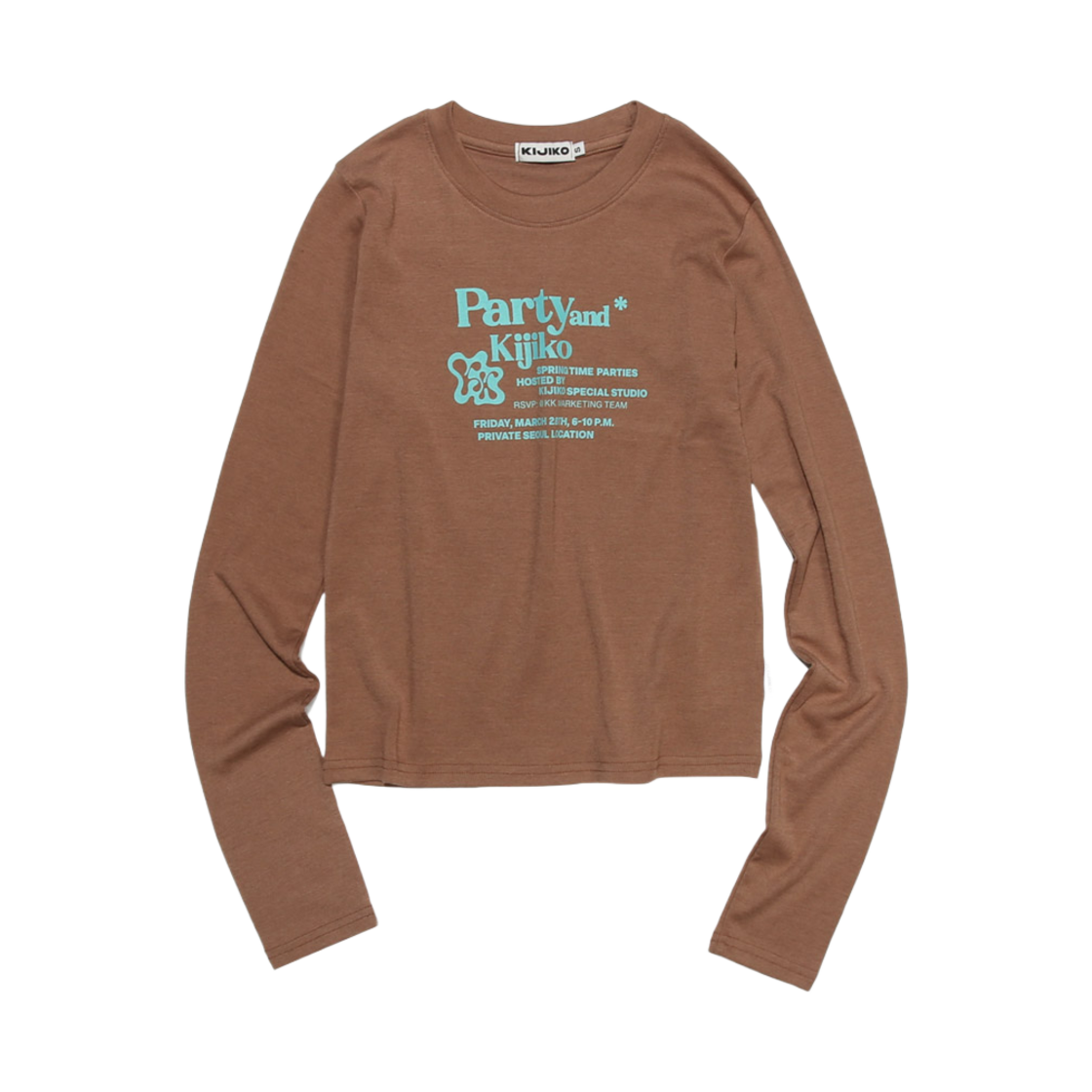 키지코 아트웍 긴팔 티셔츠 모카(KIJIKO Artwork Long Sleeved Tee Mocha)