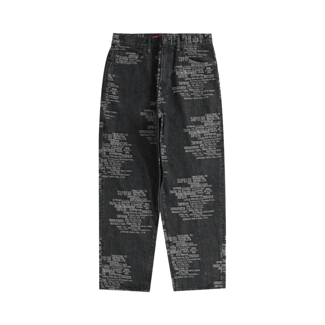 슈프림 트레이드마크 자카드 배기 진 워시드 블랙 - 23SS(Supreme Trademark Jacquard Baggy Jean Washed Black - 23SS) - 1