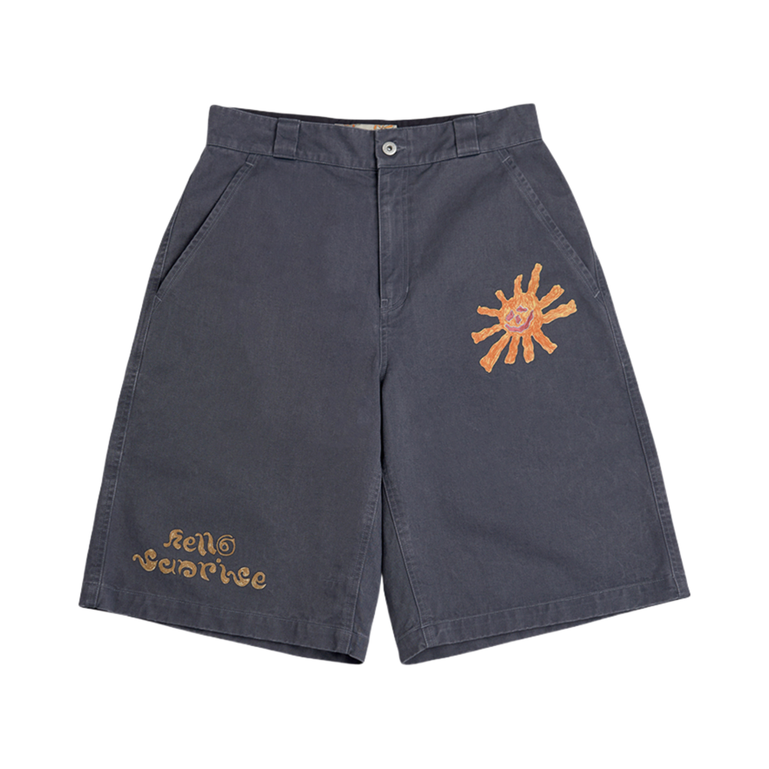 헬로선라이즈 x 행크 워시드 버뮤다 팬츠 차콜(HS x Hank Washed Bermuda Pants Charcoal)