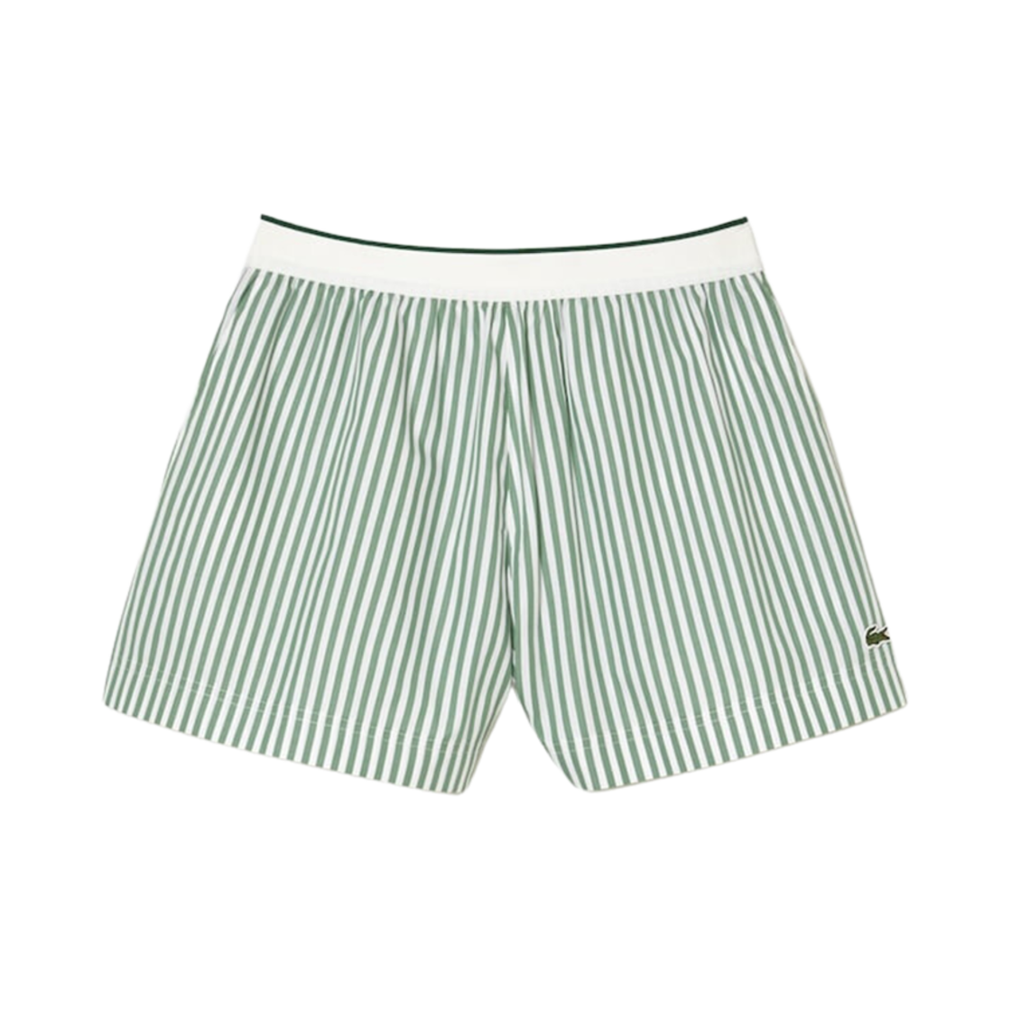 (W) 라코스테 스트라이프 쇼츠 그린 화이트((W) Lacoste Stripe Shorts Green White) - 1
