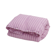Tekla Percale Bedding Duvet Cover Mallow Pink Stripes