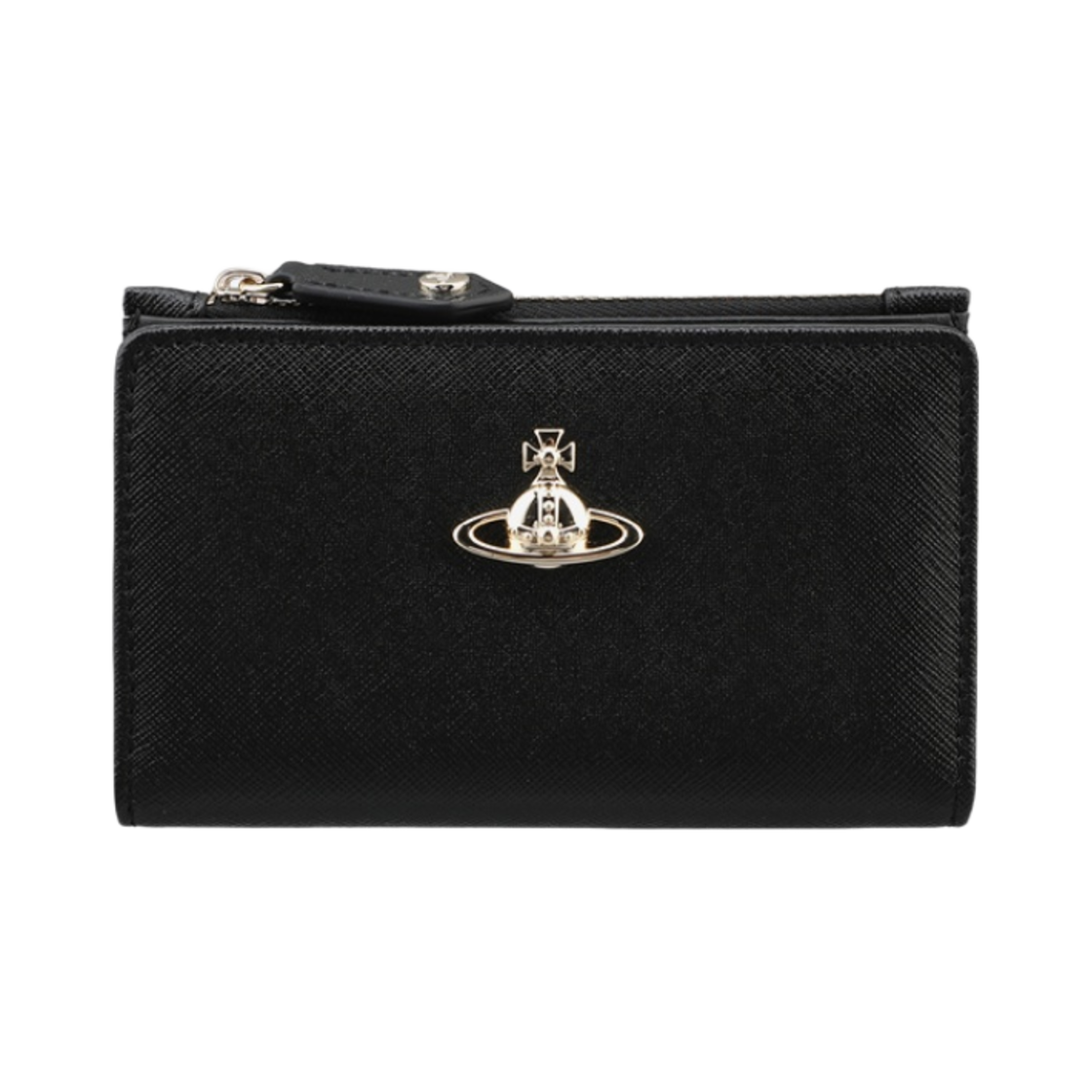 비비안 웨스트우드 사피아노 빅토리아 슬림 플랩 카드 홀더 블랙(Vivienne Westwood Saffiano Victoria Silm Flap Card Holder Black) - 1