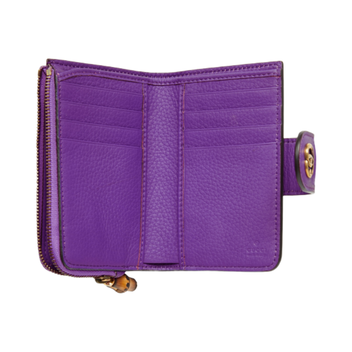 구찌 미디움 더블 G 지갑 스퀘어 뱀부 퍼플 레더(Gucci Medium Double G Wallet with Bamboo Purple Leather) - 2