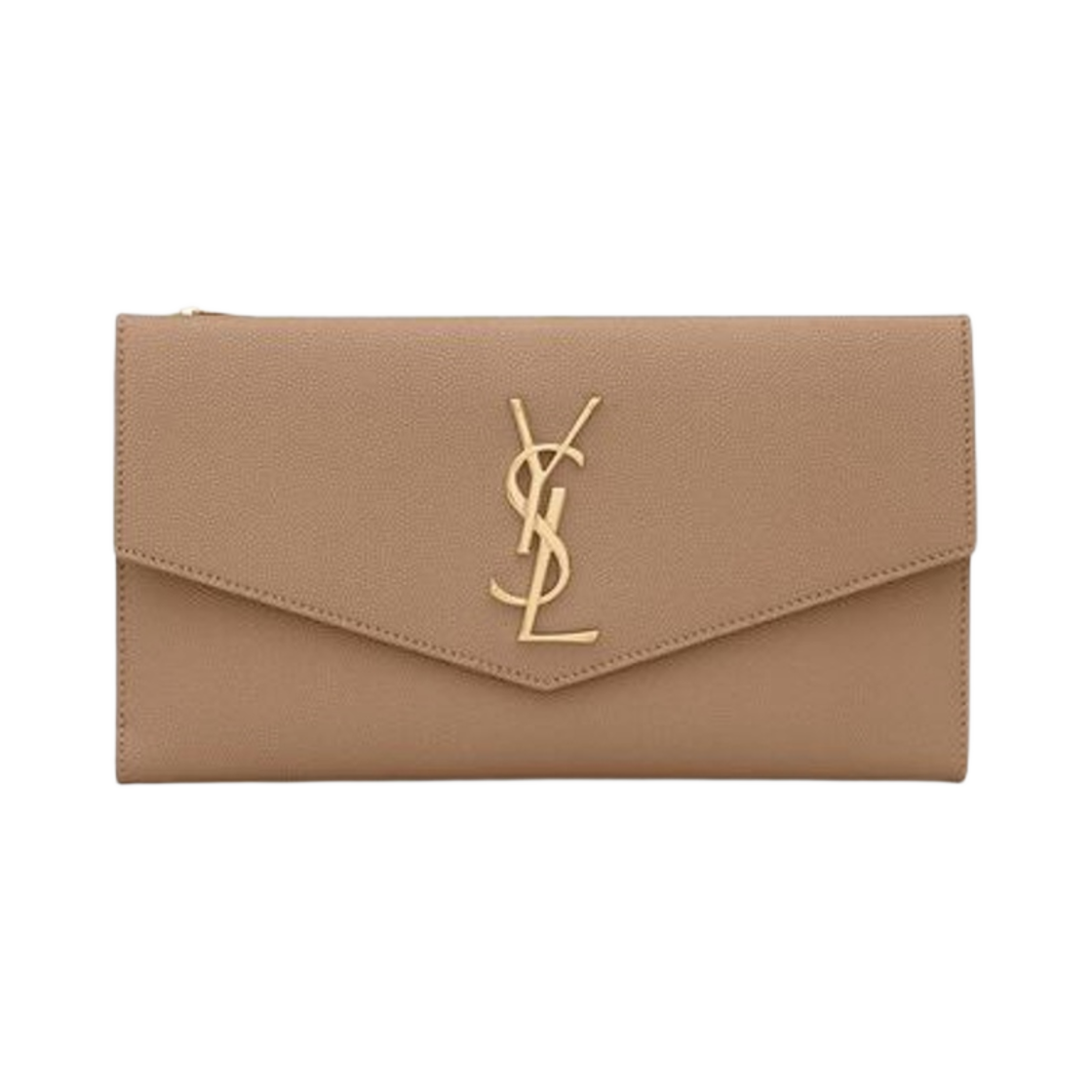 생로랑 업타운 라지 플랩 월렛 그레인 드 뿌드르 엠보스 레더 토프(Saint Laurent Uptown Large Flap Wallet in Grain De Poudre Embossed Leather Taupe) - 1