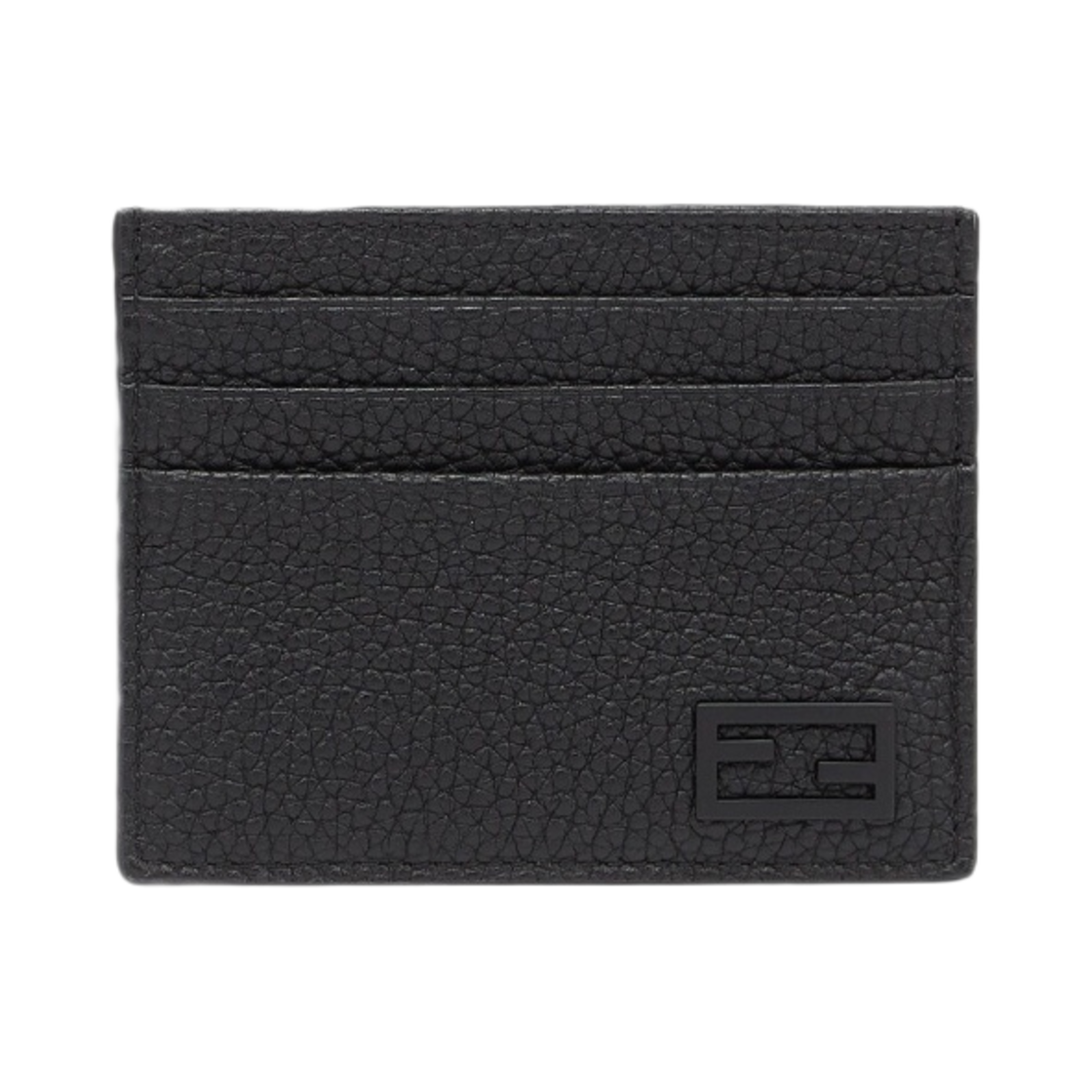 7M0164AG0LF0QA1 Fendi FF Baguette Leather Card Holder Black