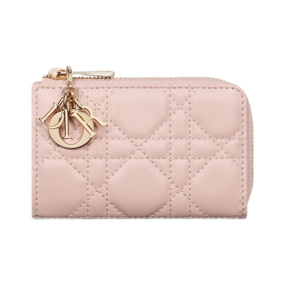 디올 레이디 디올 유즈 키 케이스 까나쥬 램스킨 파우더 핑크(Dior Lady Dior Yuzu Key Case Cannage Lambskin Powder Pink)