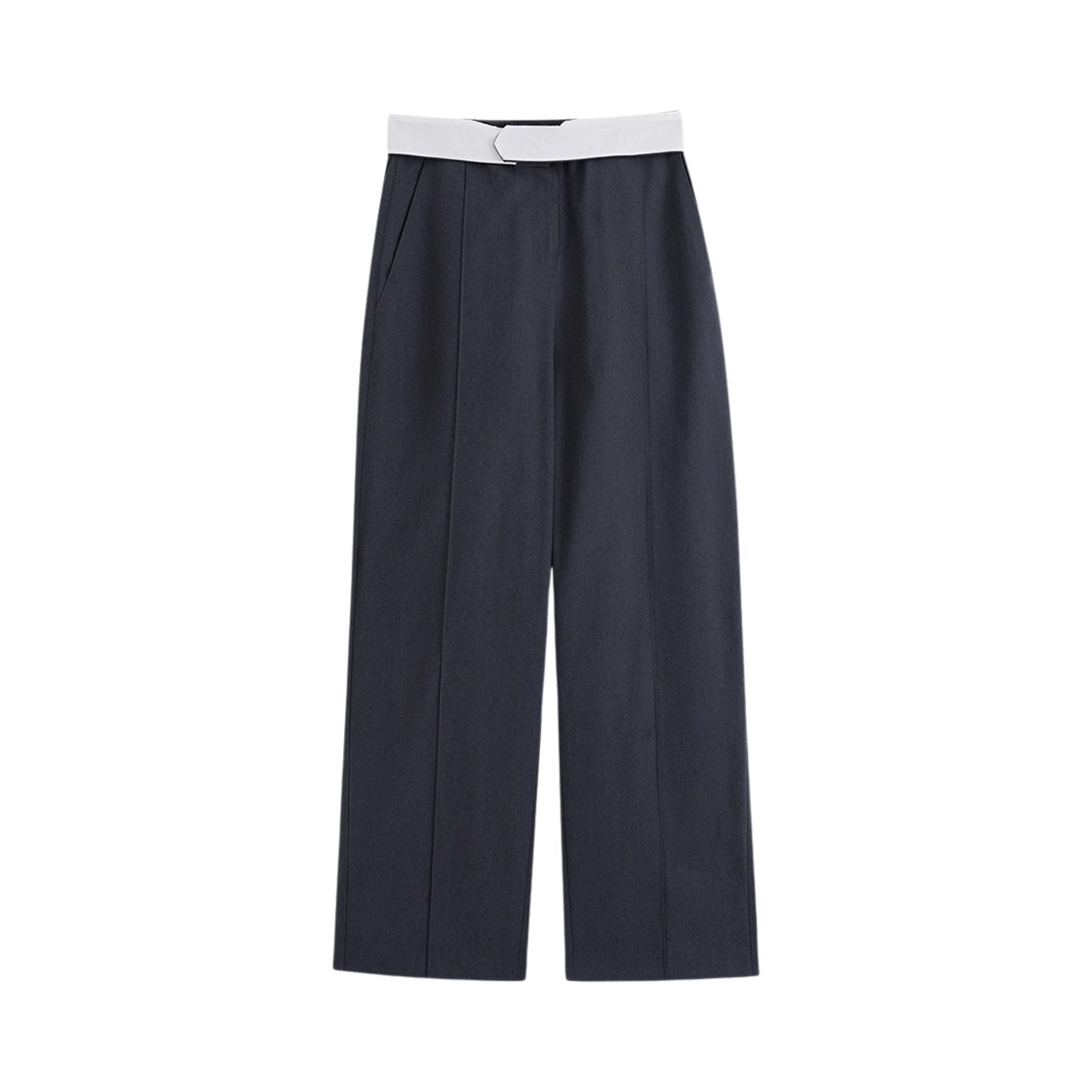 레하 우먼 루루 폴드 오버 웨이스트 팬츠 다크 네이비(Leha Women Lulu Fold Over Waist Pants Dark Navy)