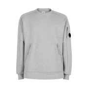 C.P. Company Diagonal Raised Fleece Utility Sweatshirt Grey Melange - 22SS