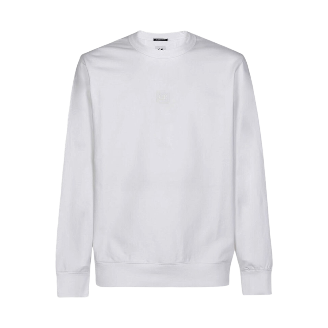 C.P. 컴퍼니 메트로폴리스 시리즈 스트레치 플리스 로고 배지 스웨트셔츠 화이트 - 23SS(C.P. Company Metropolis Series Stretch Fleece Logo Badge Sweatshirt White - 23SS) - 1