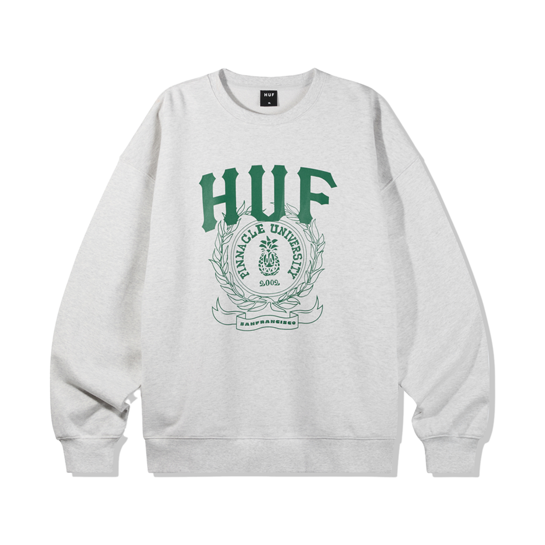 HC3UPMM01MLG HUF X Reddy Pinnacle University Crewneck White Melange