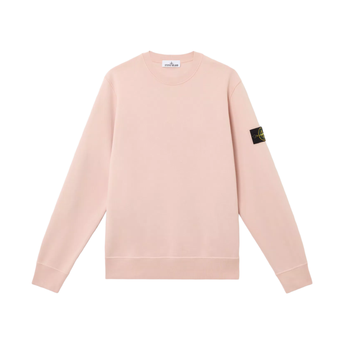 K1S1561000-44S0051-V0082 Stone Island 6100044 Organic Cotton Fleece Crewneck Sweatshirt with Ribbed Details Antique Rose - 25SS
