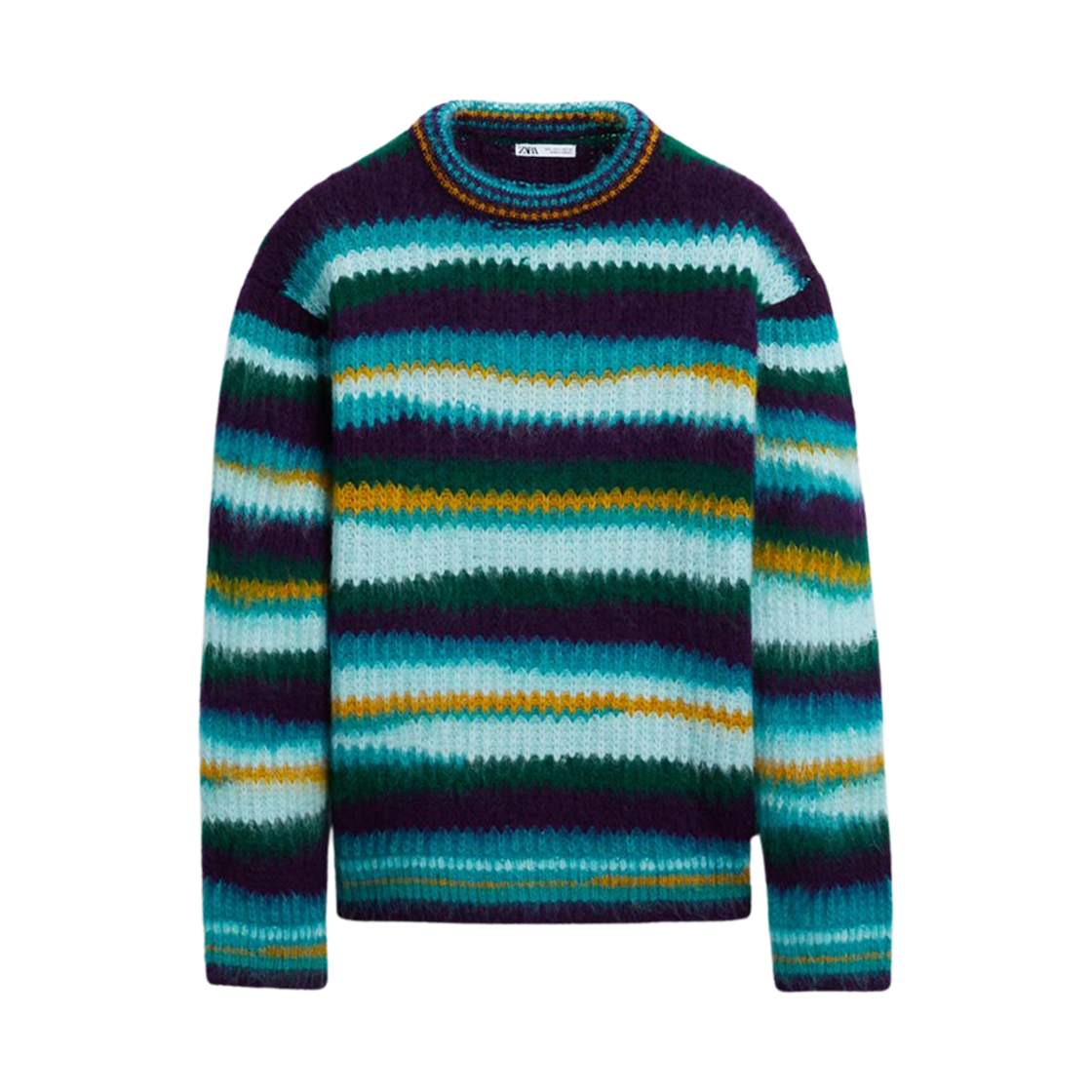 자라 스트라이프 브러쉬드 스웨터 멀티컬러(Zara Striped Brushed Sweater Multicolor)