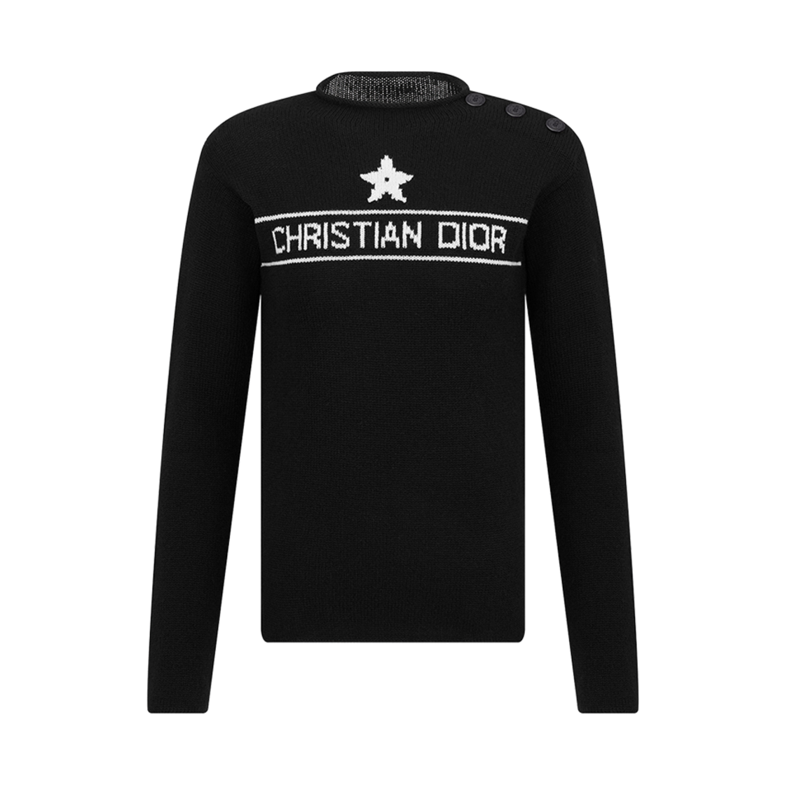 (W) 디올 스웨터 블랙 캐시미어 니트((W) Dior Sweater Black Cashmere Knit) - 1
