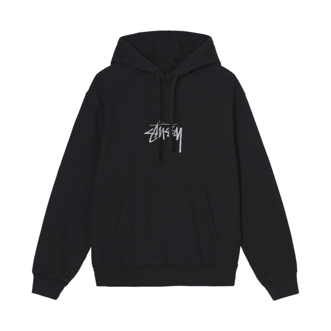 스투시 스탁 로고 자수 후드 블랙 - 21FW(Stussy Stock Logo Embroidered Hood Black - 21FW) - 1