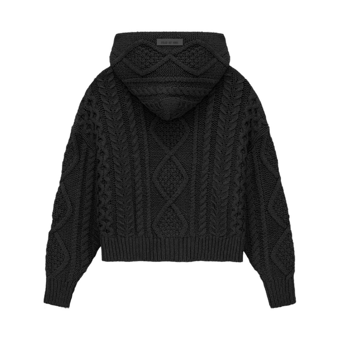 (키즈) 에센셜 케이블 니트 후드 제트 블랙 - 23FW((Kids) Essentials Cable Knit Hoodie Jet Black - 23FW) - 2