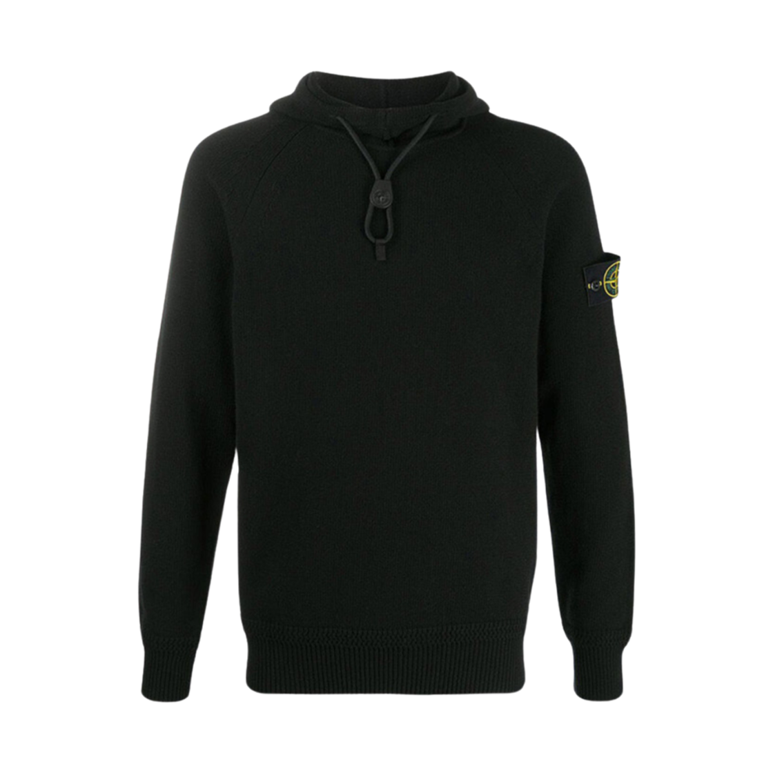 7315550A7-V0029 Stone Island 550A7 Wappen Patch Hooded Knit Black - 20FW