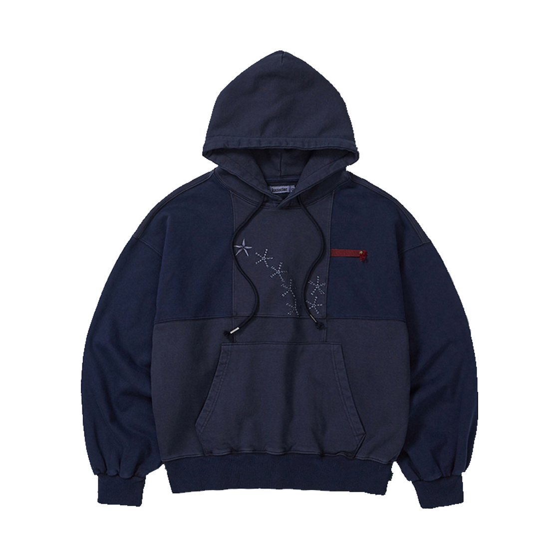 카락터 그리드 후드 워시드 네이비(Karactor Grid Hoodie Washed Navy)