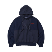 Karactor Grid Hoodie Washed Navy