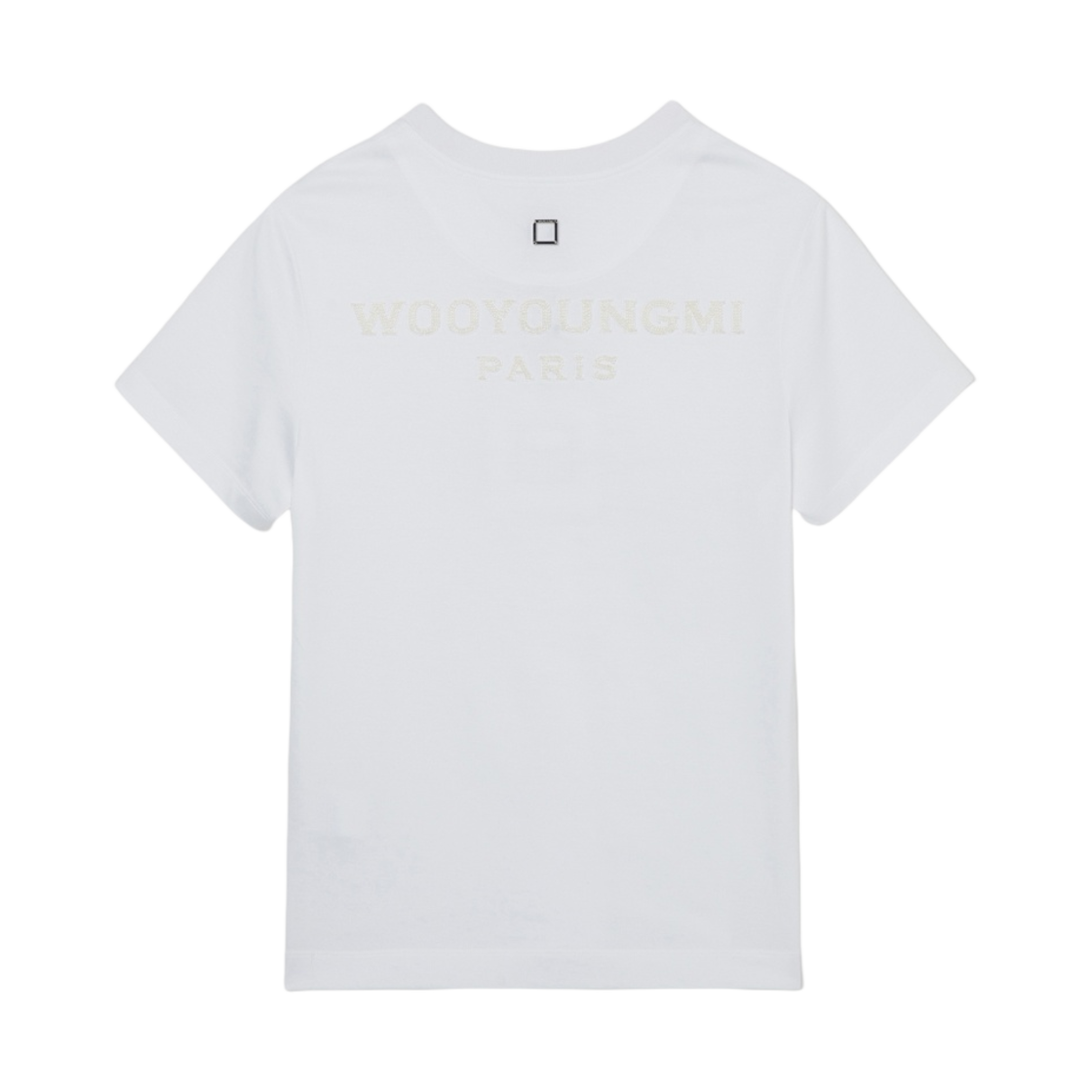 M233TS09701W (W) Wooyoungmi Beads Back Logo T-Shirt White - 23FW