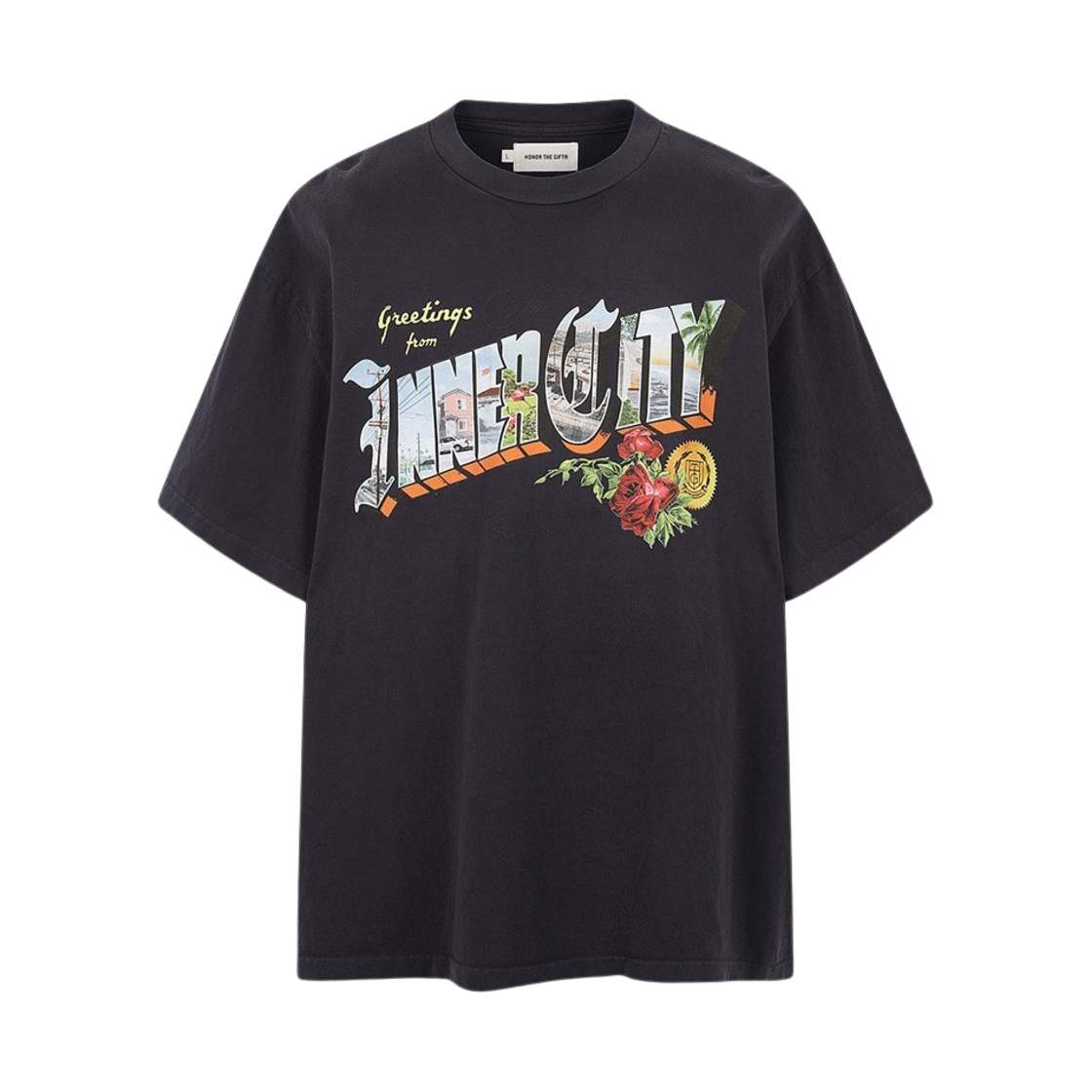 오너 더 기프트 그리팅 2.0 숏슬리브 티 블랙(Honor the Gift Greetings 2.0 SS Tee Black)