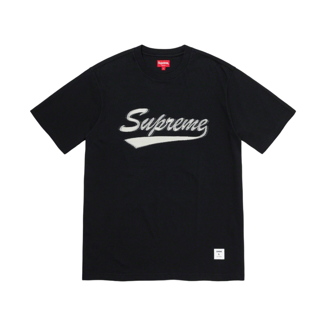 슈프림 인타르시아 스크립트 숏슬리브 탑 블랙 - 20SS(Supreme Intarsia Script S/S Top Black - 20SS)