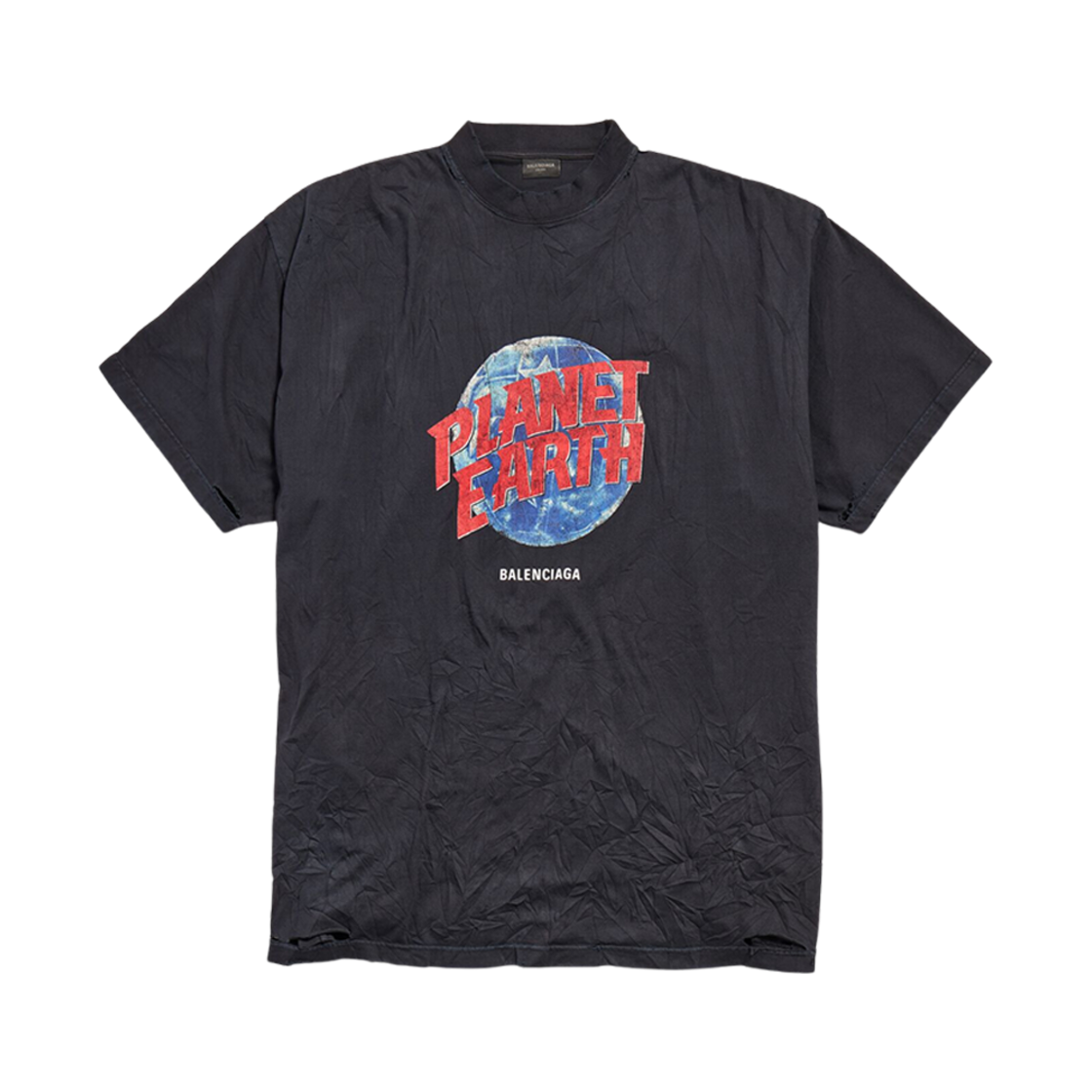 발렌시아가 플래닛 어스 오버사이즈 티셔츠 블랙