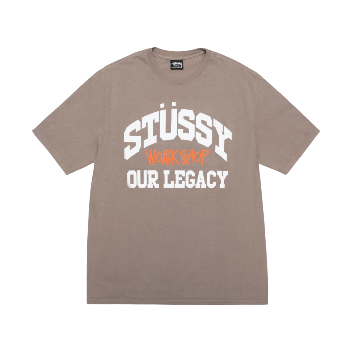스투시 x 아워레가시 워크샵 피그먼트 다이드 컬리지에이트 티셔츠 토프(Stussy x Our Legacy Work Shop Pigment Dyed Collegiate T-Shirt Taupe)