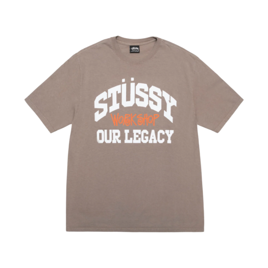 Stussy x Our Legacy Work Shop Pigment Dyed Collegiate T-Shirt Taupe