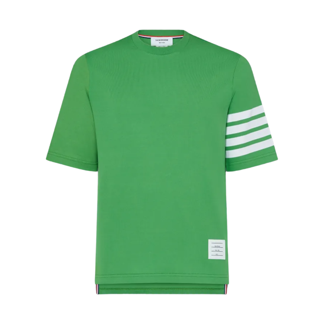 MJS168G-07862-330 Thom Browne 4-Bar Round Neck T-Shirt Light Green