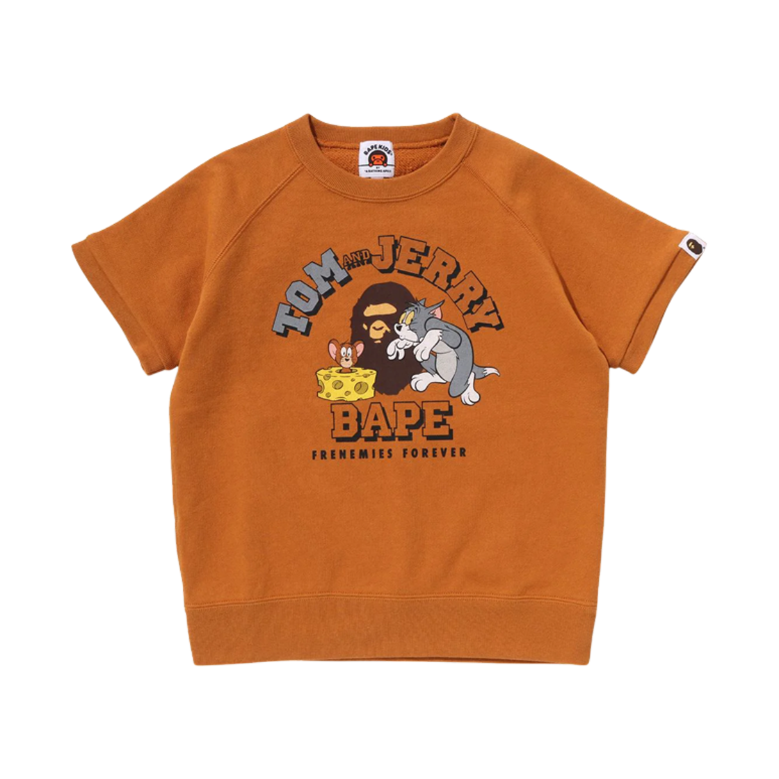 (키즈) 베이프 x 톰과 제리 85주년 릴렉스드 핏 스웨트 티셔츠 옐로우((Kids) BAPE x Tom & Jerry 85th Anniversary Relaxed Fit Sweat T-Shirt Yellow)