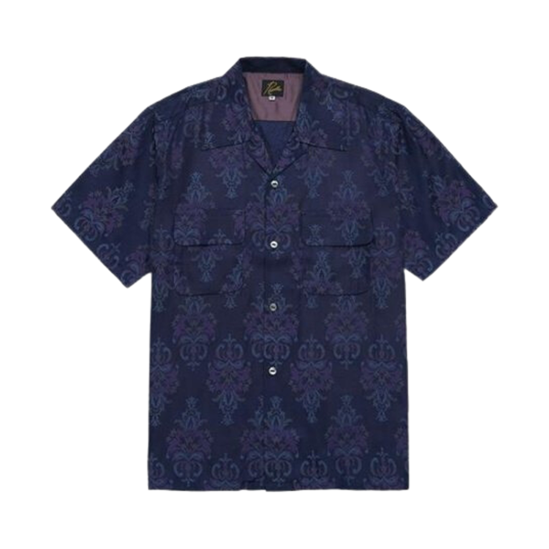 MR131 Needles Ornament Jaquard Vacation Shirt Navy