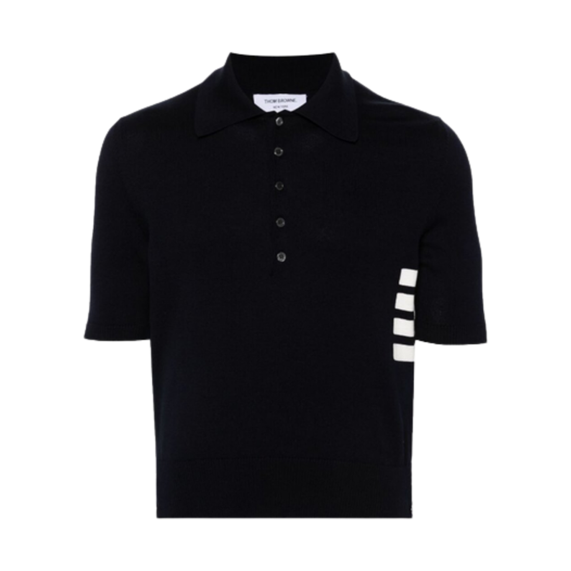 톰브라운 코튼 사선 릴렉스드 핏 폴로 블루(Thom Browne Cotton 4-Bar Relaxed Fit Polo Blue) - 1
