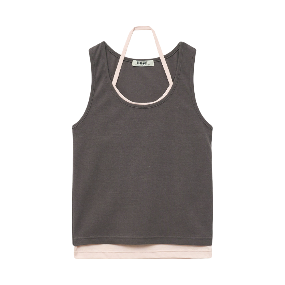 SFM1VT203ACH The Saturday Evening Post Layered Sleeveless Top_Charcoal