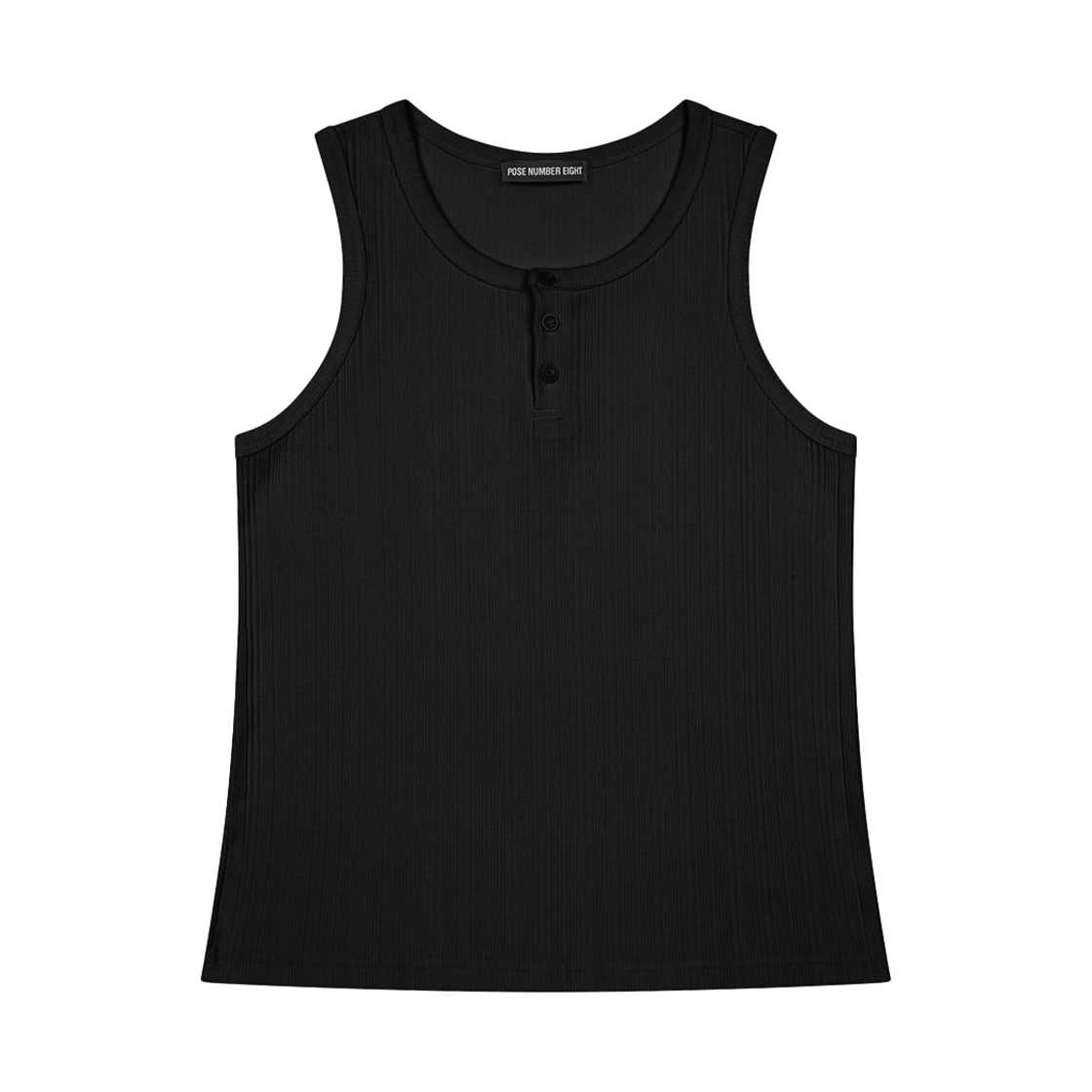 포즈넘버에잇 헨리넥 슬리브리스 블랙