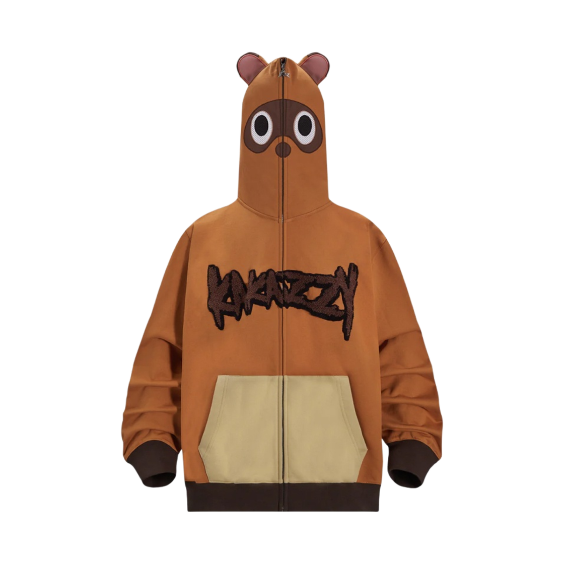 카카지 풀 집 후드 동물의 숲 너굴 브라운(Kakazzy Full Zip Hoodie Animal Crossing Tom Nook Brown)