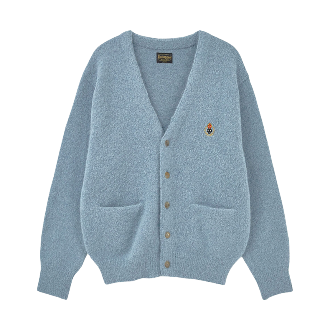 - Heritage Floss Crest Alpaca Cardigan Sky Blue