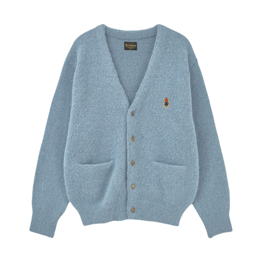 - Heritage Floss Crest Alpaca Cardigan Sky Blue