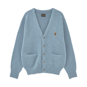 Heritage Floss Crest Alpaca Cardigan Sky Blue