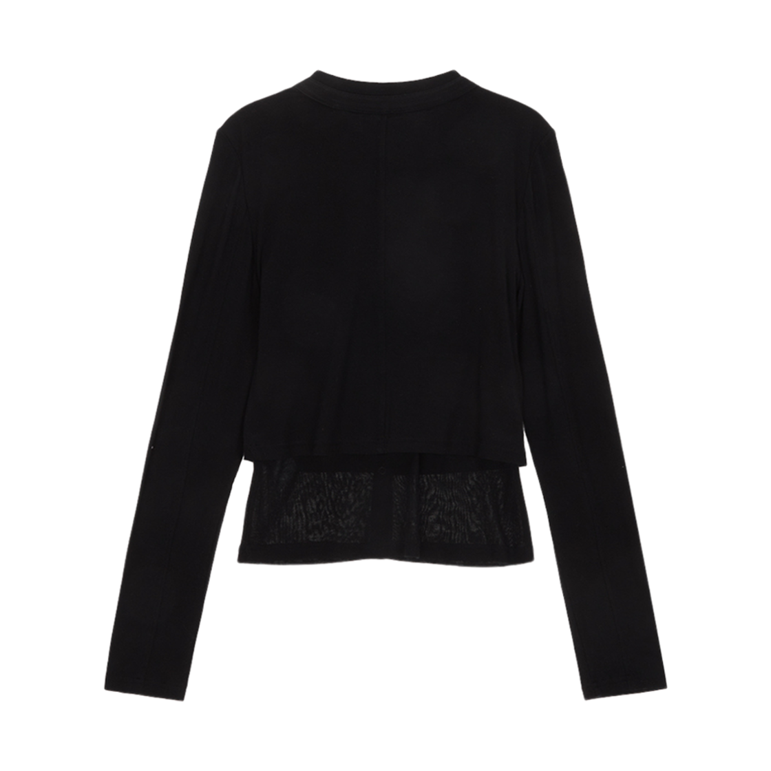(W) 마뗑킴 레이어드 스냅 가디건 블랙((W) Matin Kim Layered Snap Cardigan Black) - 2