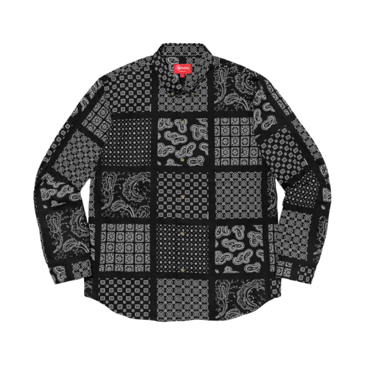 Supreme Paisley Grid Shirt Black - 20SS