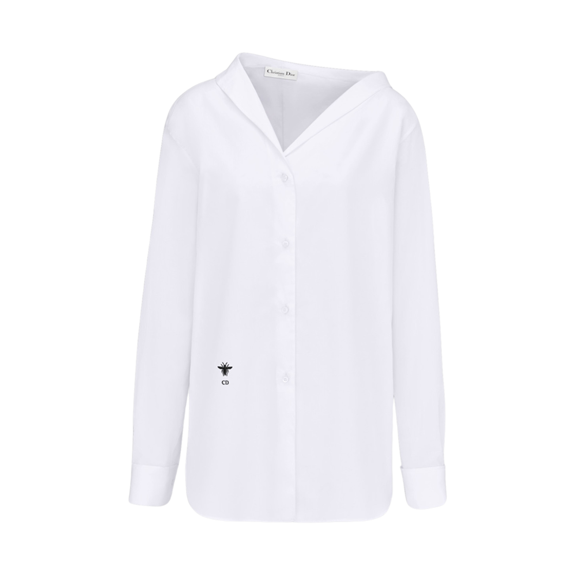 (W) 디올 어시메트릭 셔츠 화이트 포플린((W) Dior Asymmetric Shirt White Poplin) - 1