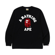 BAPE Color Camo College L/S T-Shirt Black Red