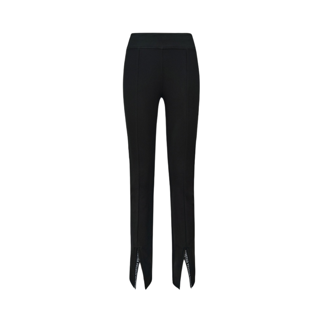 VDLG01324 (W) Duvetica Arona Front Slit Logo Tape Brushed Leggings Black