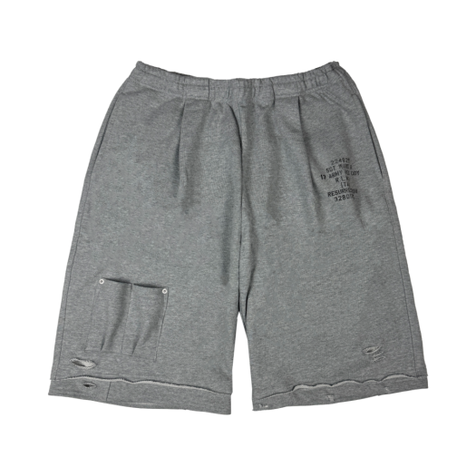 25-B005 Grey Resurrection13 Magazine Wide Sweat Shorts Grey