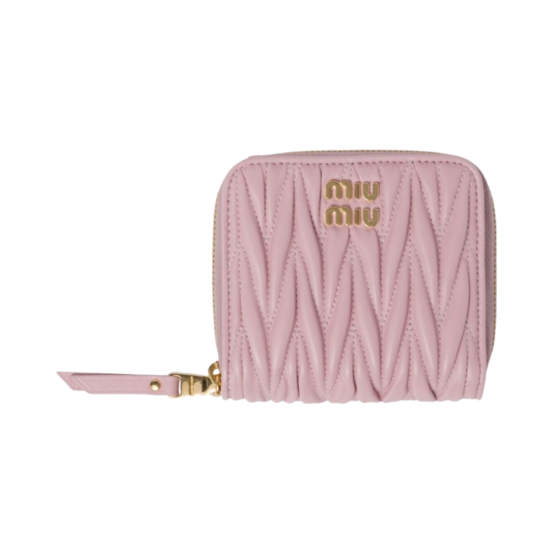 5ML522-2FPP-F0E18 Miu Miu Matelasse Zip Around Wallet Alabaster Pink